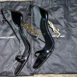 Saint Laurent YSL black patent leather heel